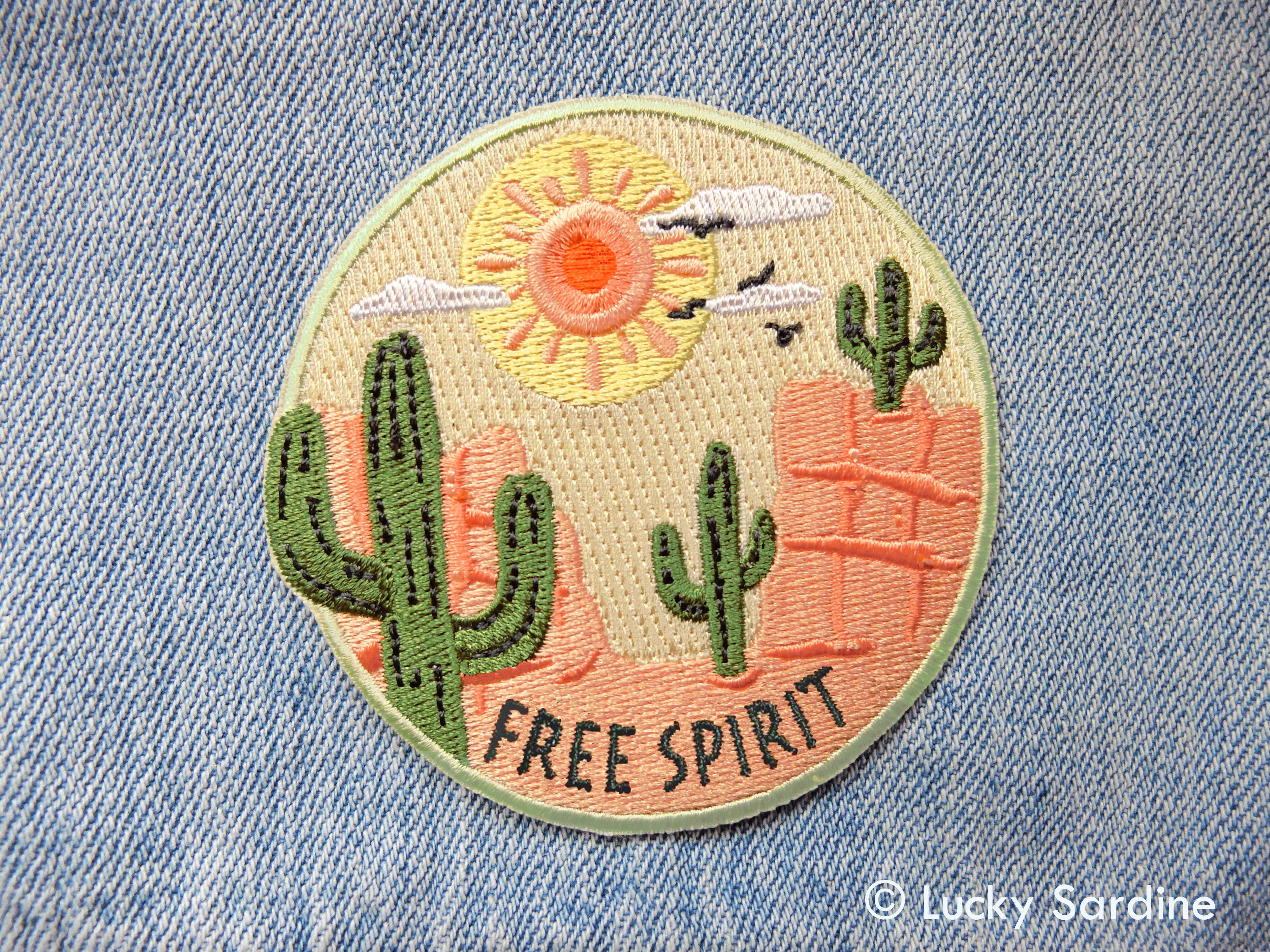Lucky Sardine - FREE SPIRIT, Desert Embroidered Patch