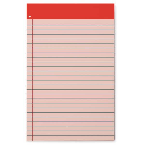 Red Heart Lined Notepad