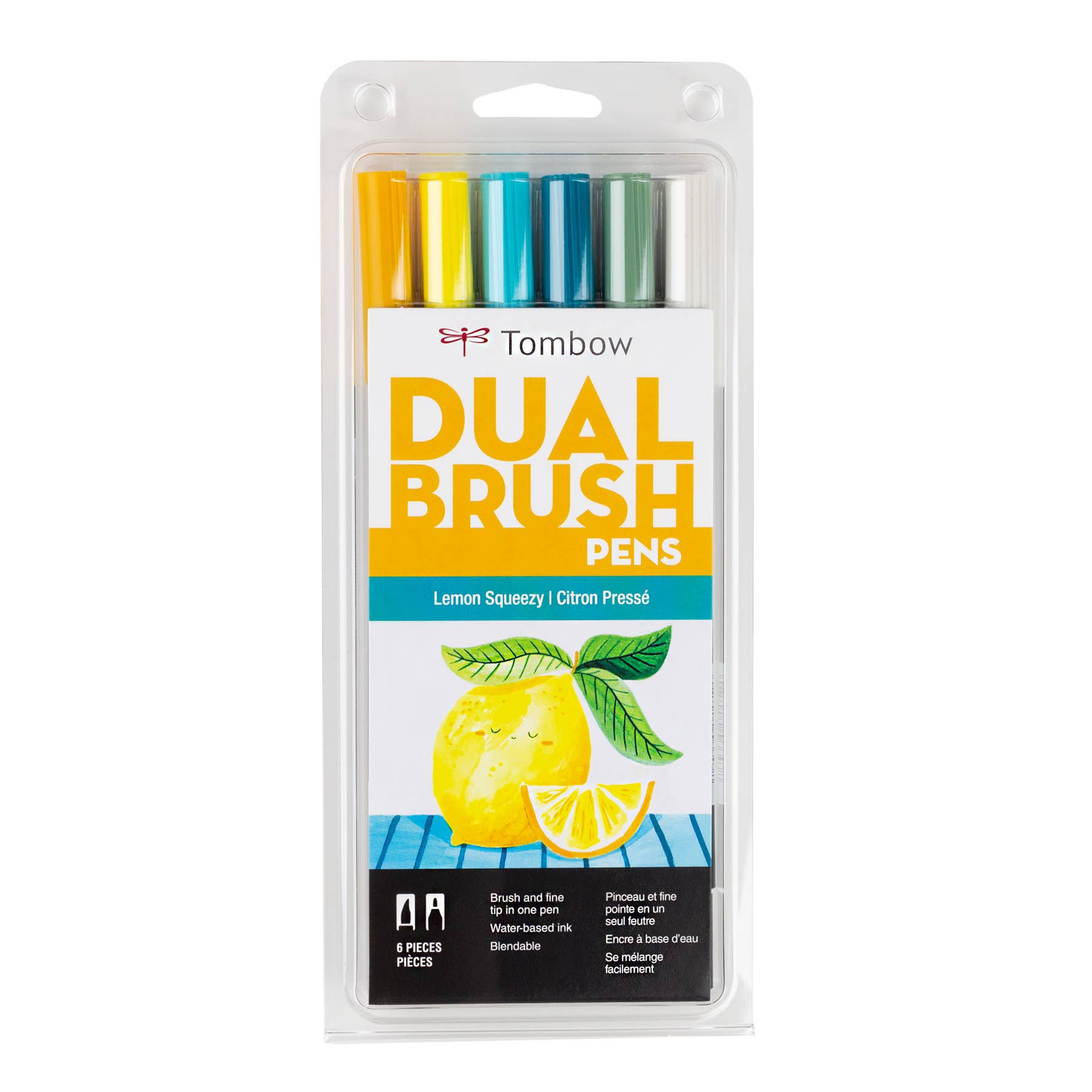 Lemon Squeeze Tombow - Dual Brush Pen Art Markers,  6-Pack