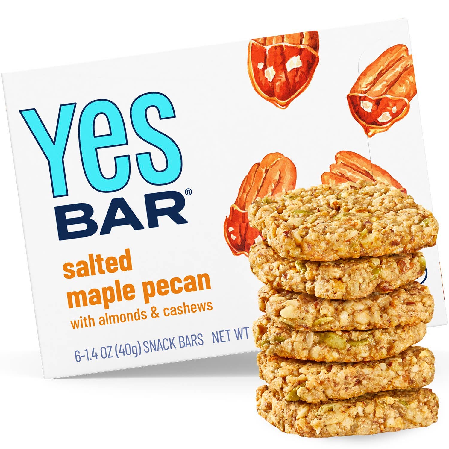 YES Bar® - Nutty, Chewy, Cookie Snack Bars - Salted Maple Pecan - Gourmet Plant-Based Snack Bar