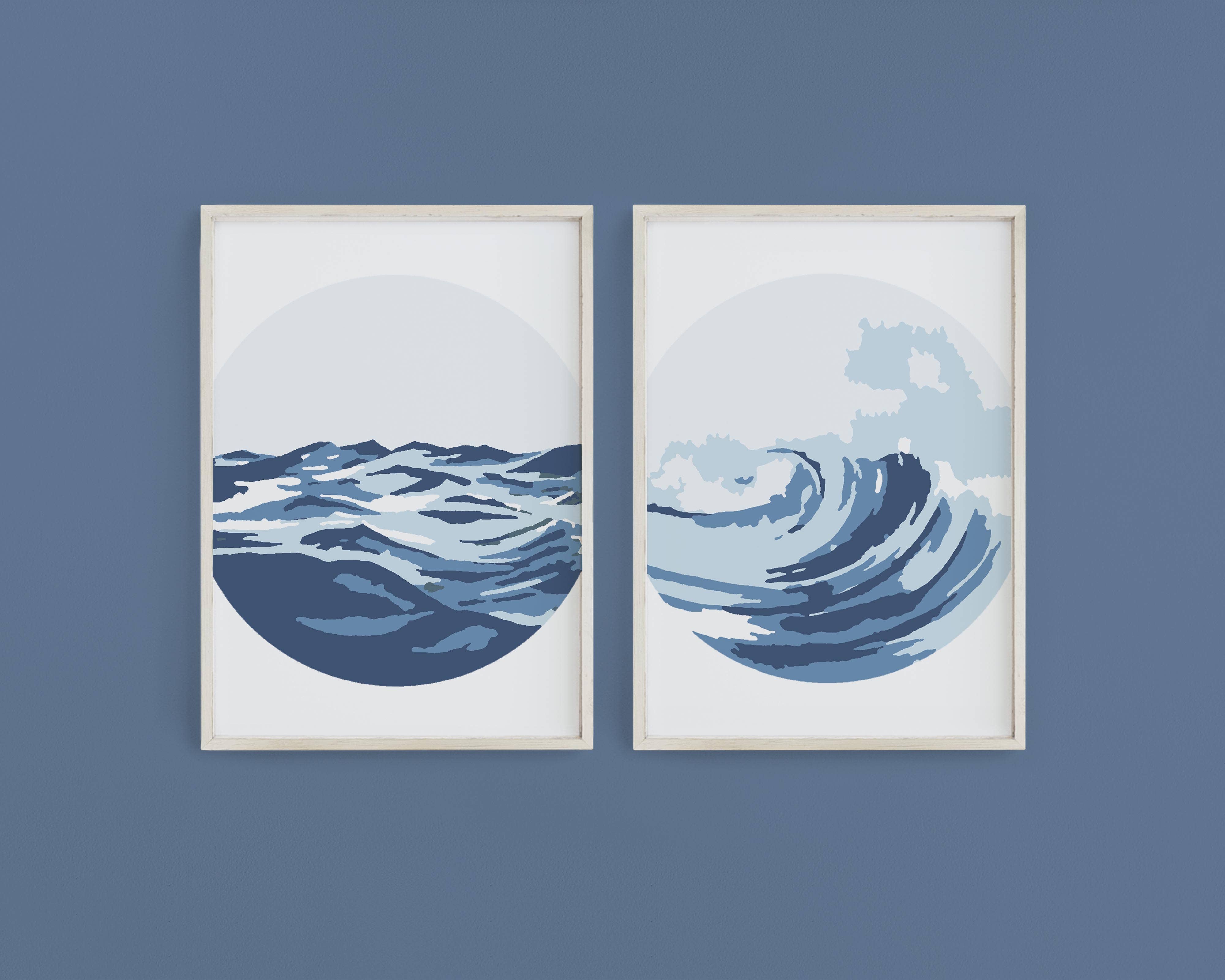 Cate Paper Co. - Ocean Waves Paint-By-Numbers kit