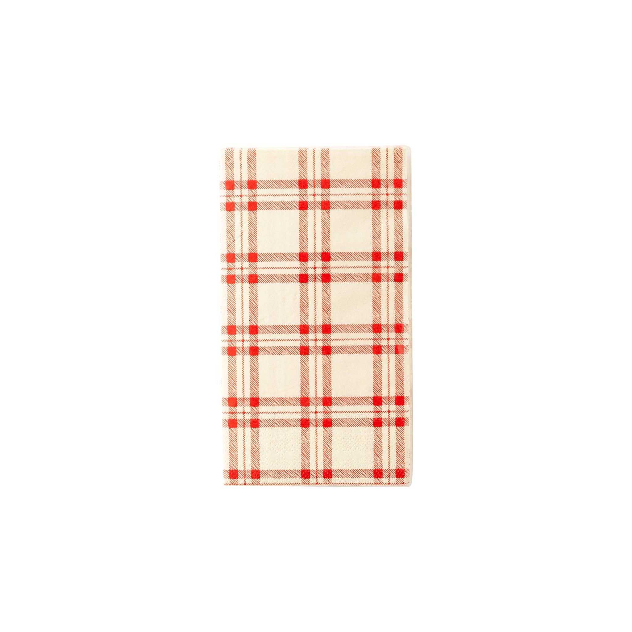 Red Plaid Paper Dinner Napkins - Set of 24