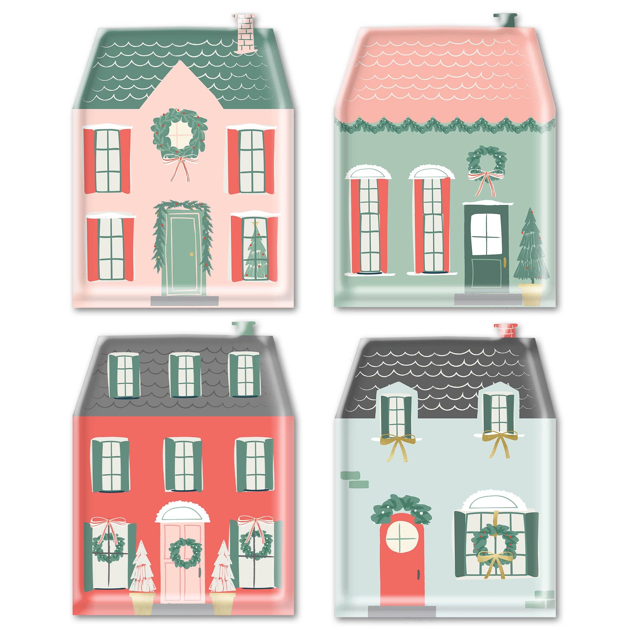 Holiday Village Paper Plates