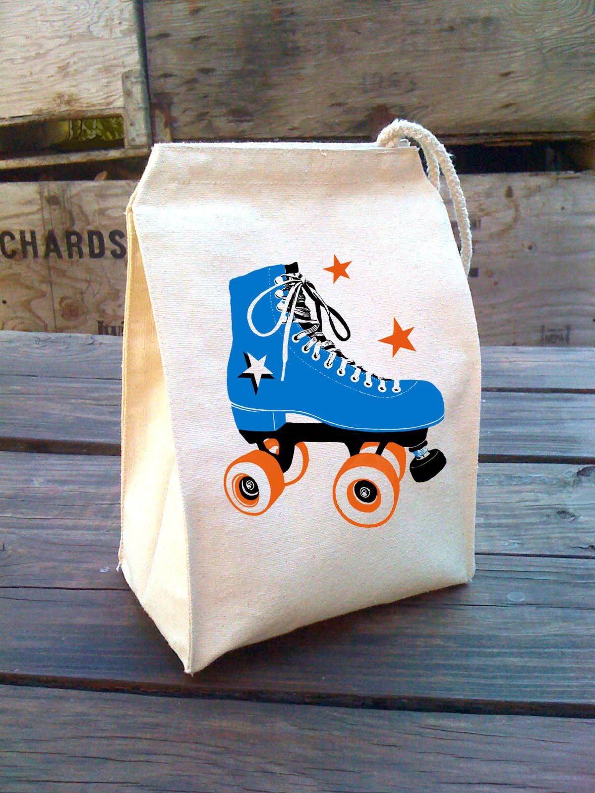 Roller Skate Recycled Cotton Lunch Bag